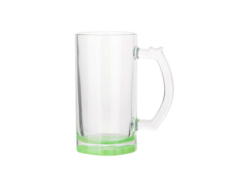 16oz Sublimation Clear Glass Beer Mug Green Bottom 24pcs Ctn Bestsub Sublimation Blanks